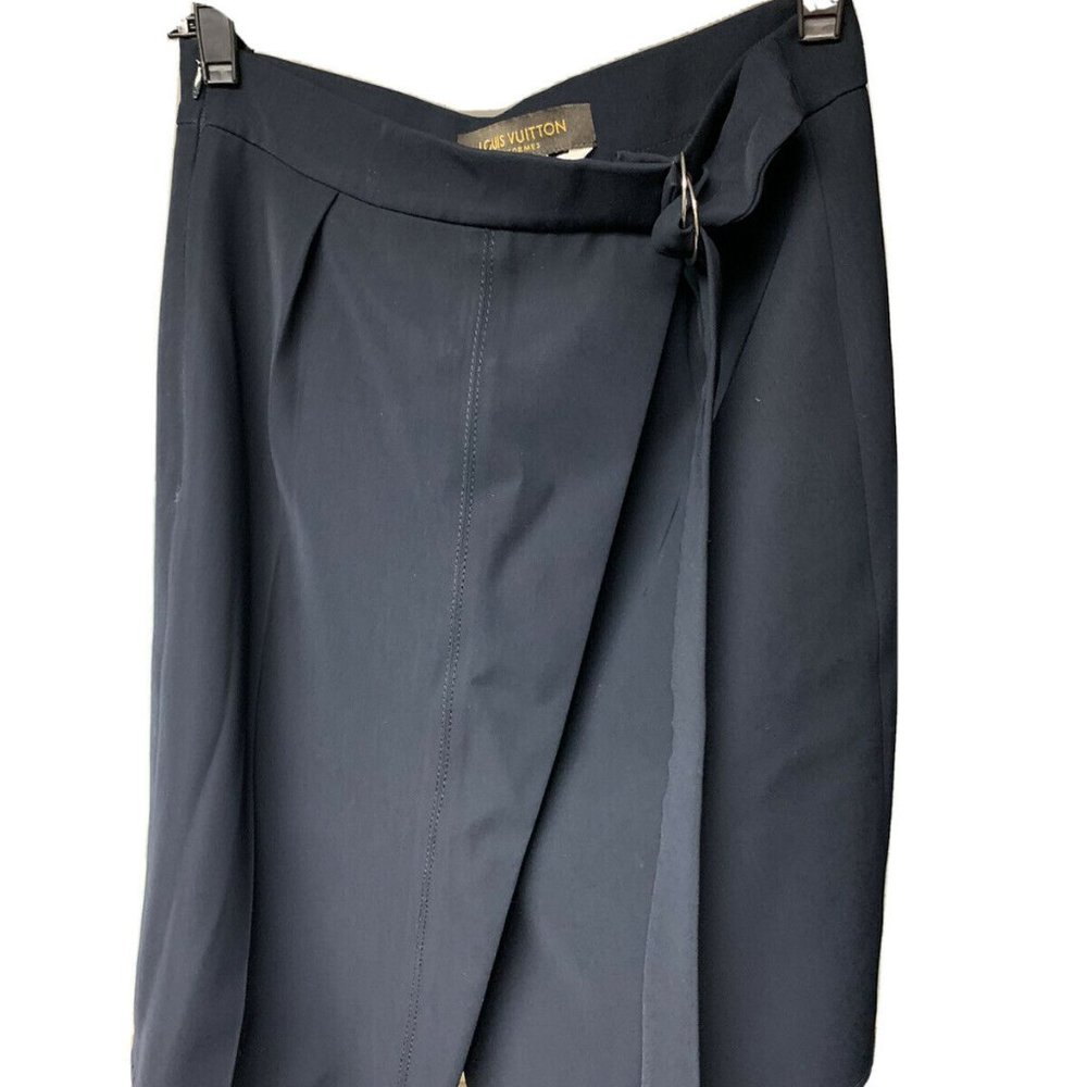 LOUIS VUITTON Uniformes Navy Blue Wrap Waist Skirt Size 32 (Extra Small)